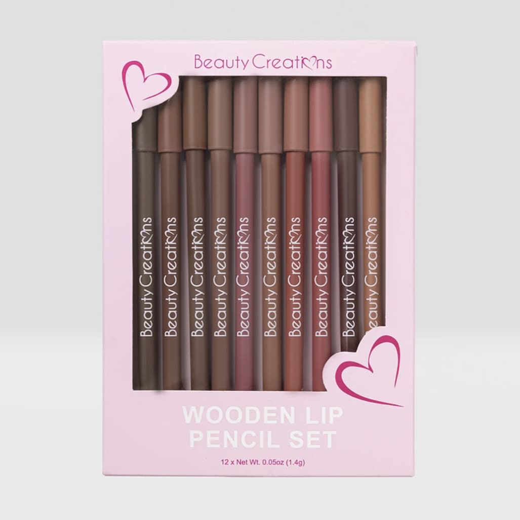 Wooden Lip Pencil Set - Beauty Creations Wooden Lip Pencil Set - Beauty Creations